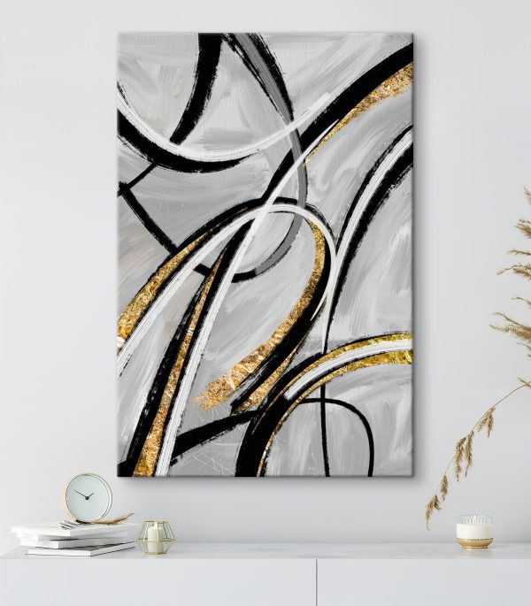Monochrome swirls with metallic accents Monochrome swirls with metallic accents