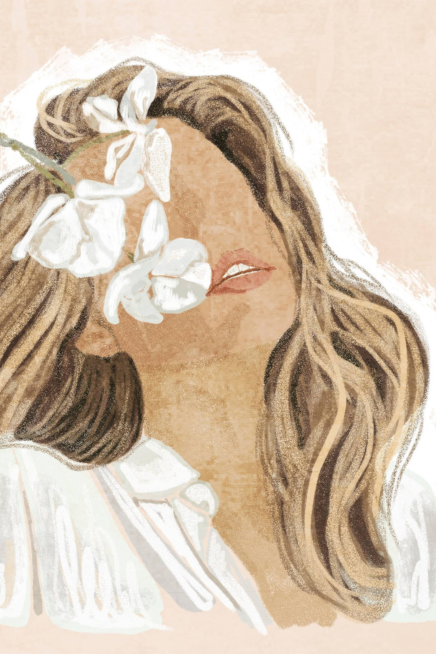 Woman with flowers in her hair