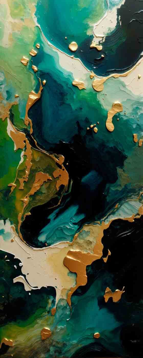 Turquoise currents with metallic accents Turquoise currents with metallic accents