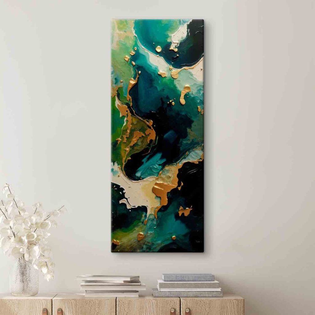 Turquoise currents with metallic accents Turquoise currents with metallic accents