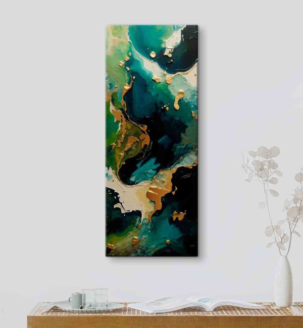 Turquoise currents with metallic accents Turquoise currents with metallic accents
