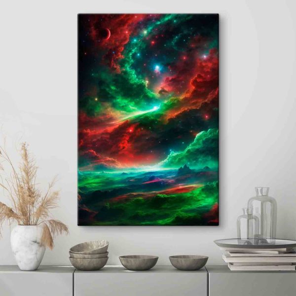 Colorful clouds and stars in the sky