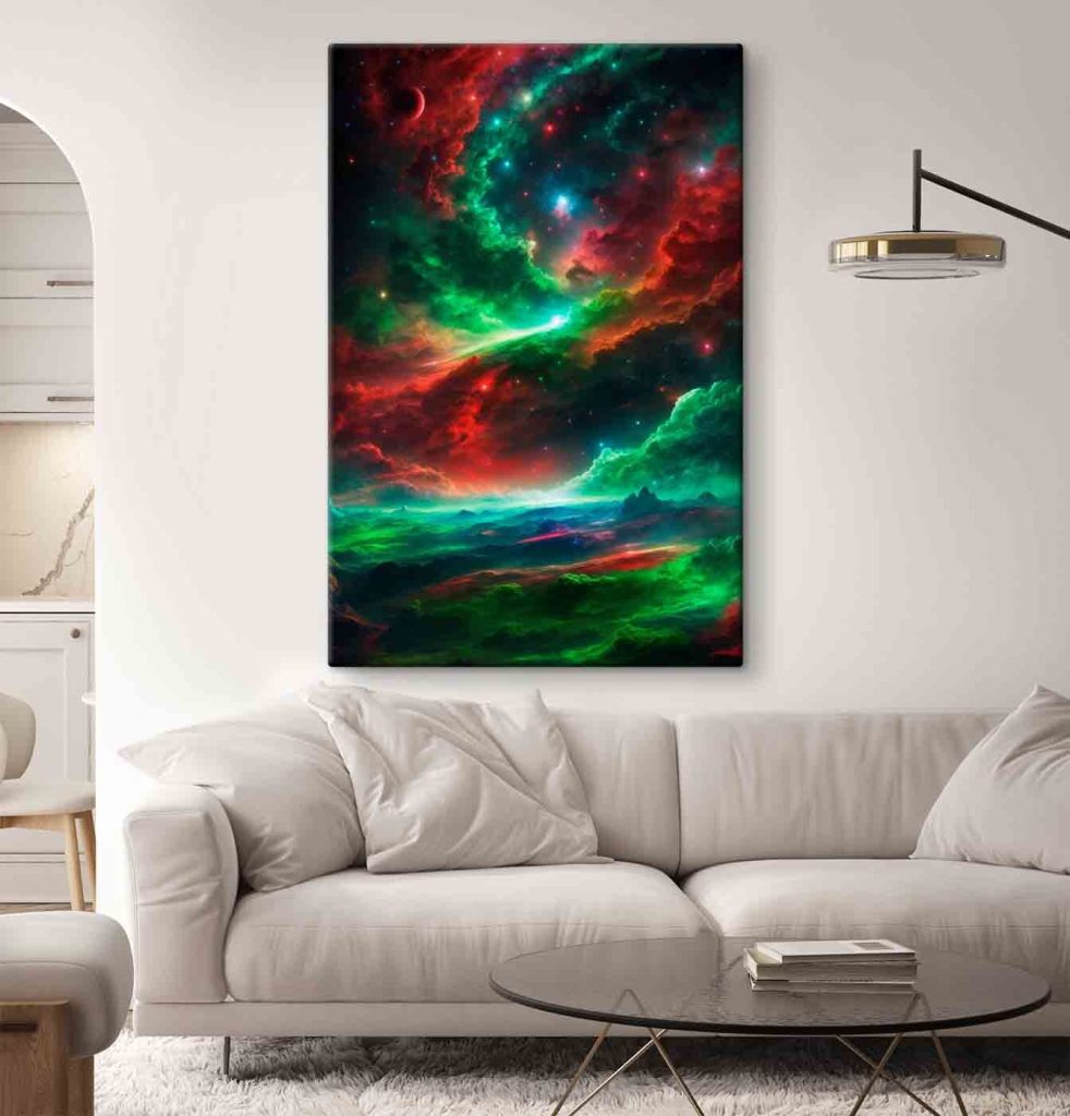 Colorful clouds and stars in the sky