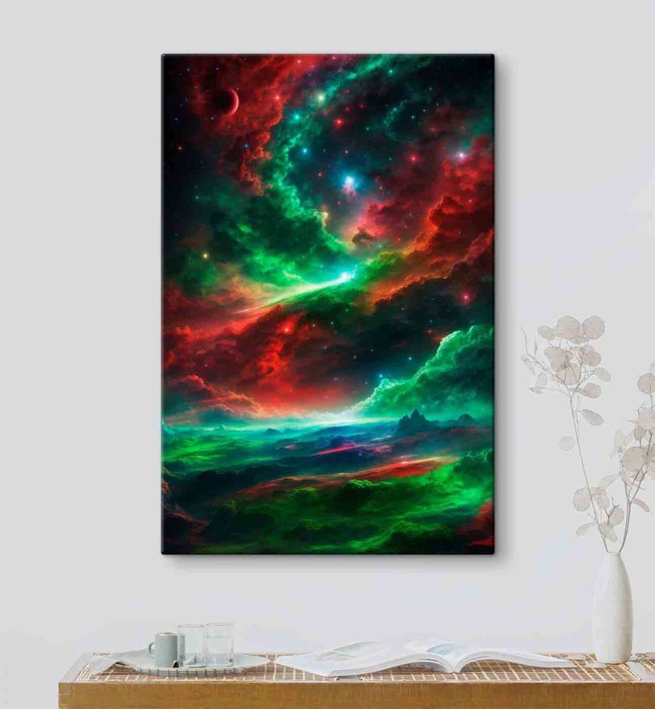 Colorful clouds and stars in the sky