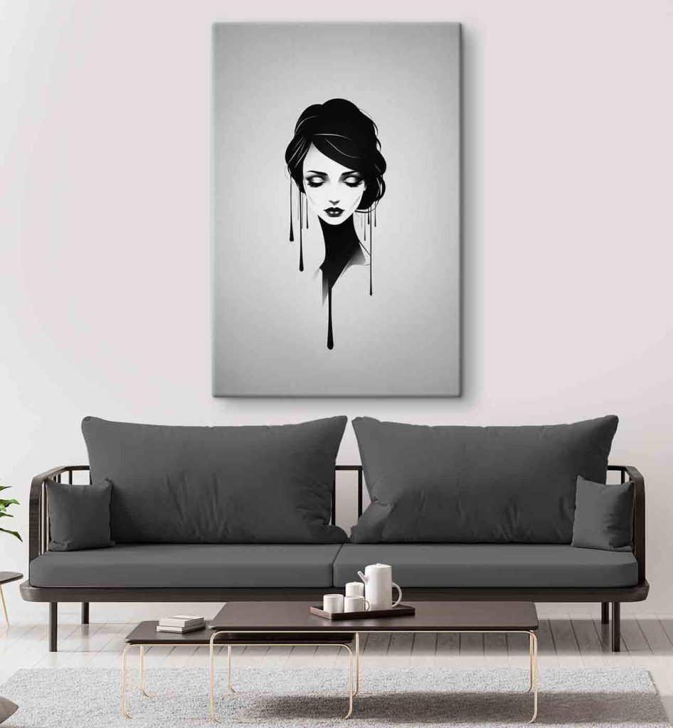 Woman with black hair and makeup