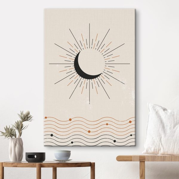 Moon with rays of light