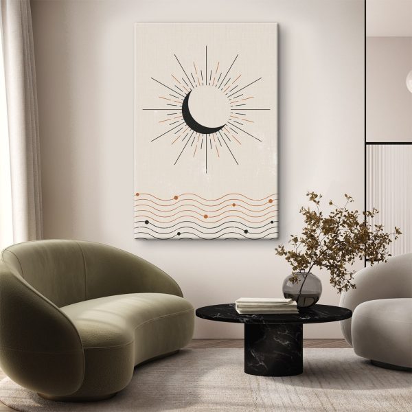 Moon with rays of light