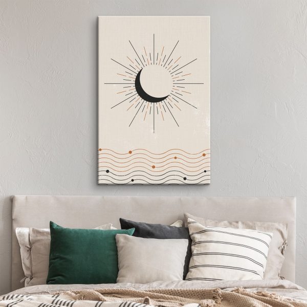 Moon with rays of light