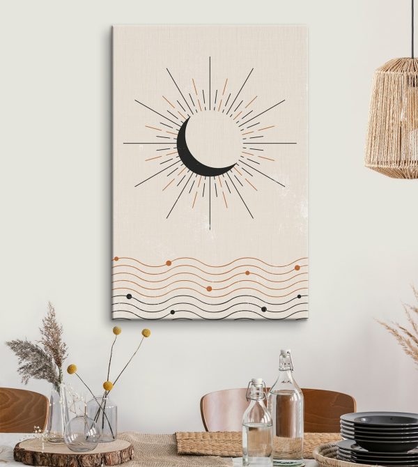 Moon with rays of light