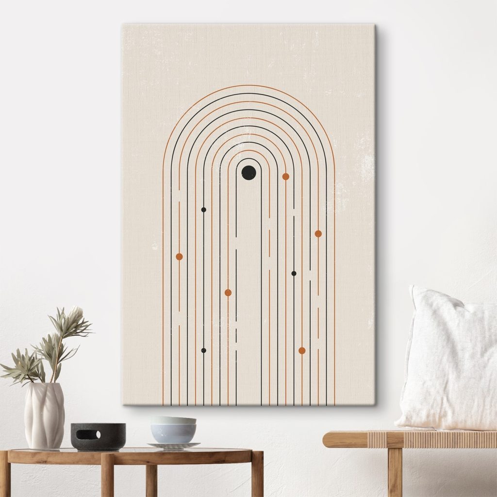 Black and orange lines and dots Black and orange lines and dots