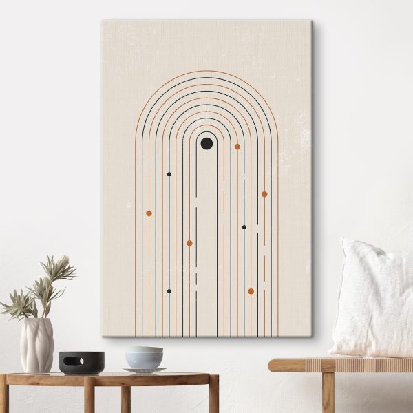 Black and orange lines and dots Black and orange lines and dots