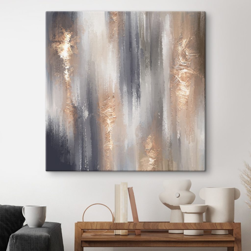 Metallic strokes meet muted tones