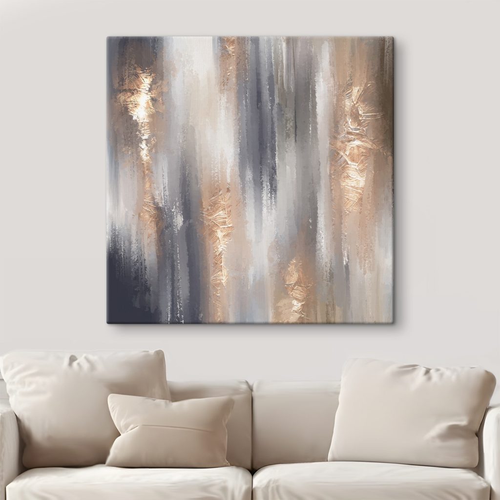Metallic strokes meet muted tones