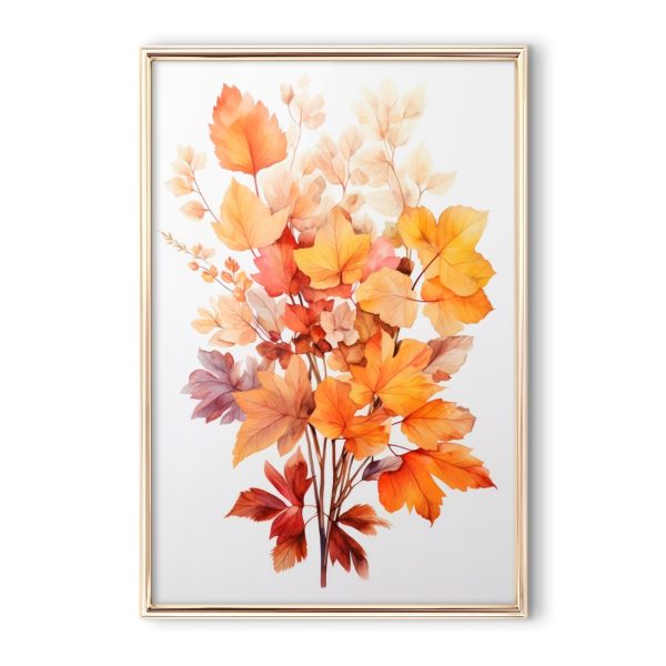 Watercolor painting of leaves