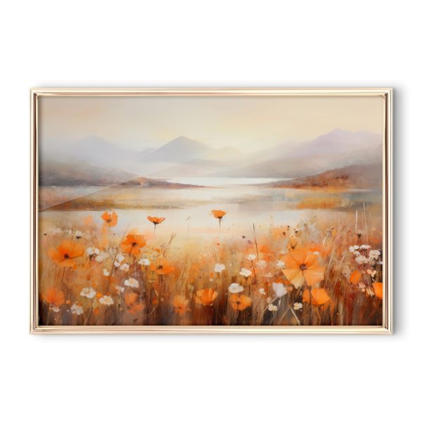 Painting of flowers in a field