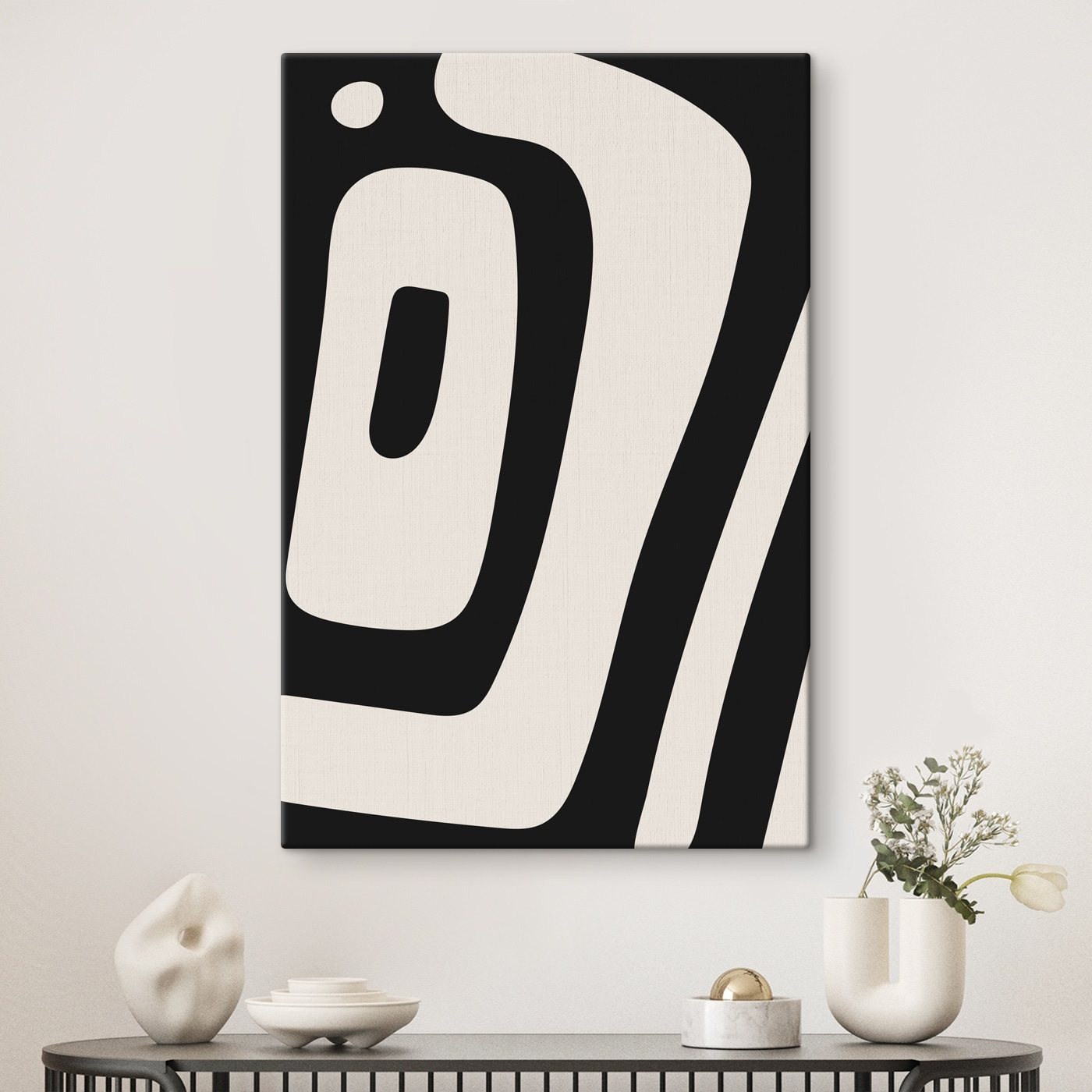 Black and white striped object Black and white striped object