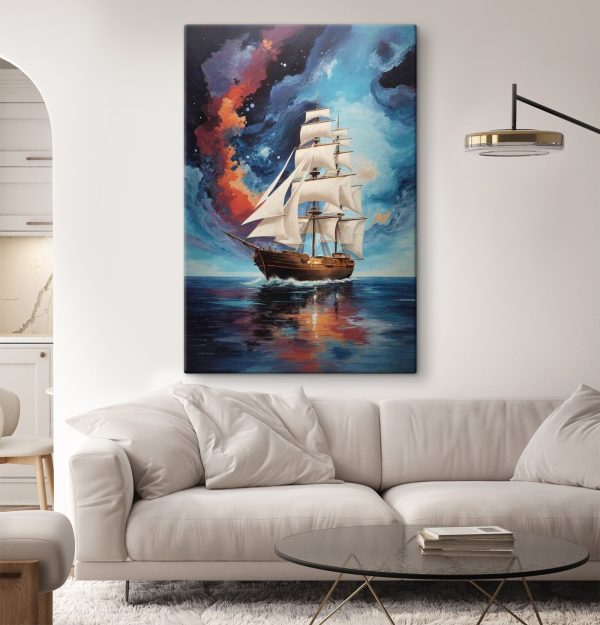 Painting of a ship in the water Painting of a ship in the water