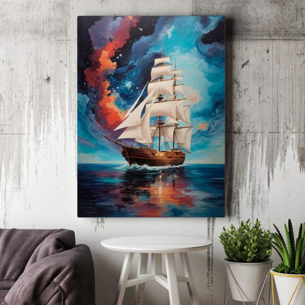 Painting of a ship in the water Painting of a ship in the water