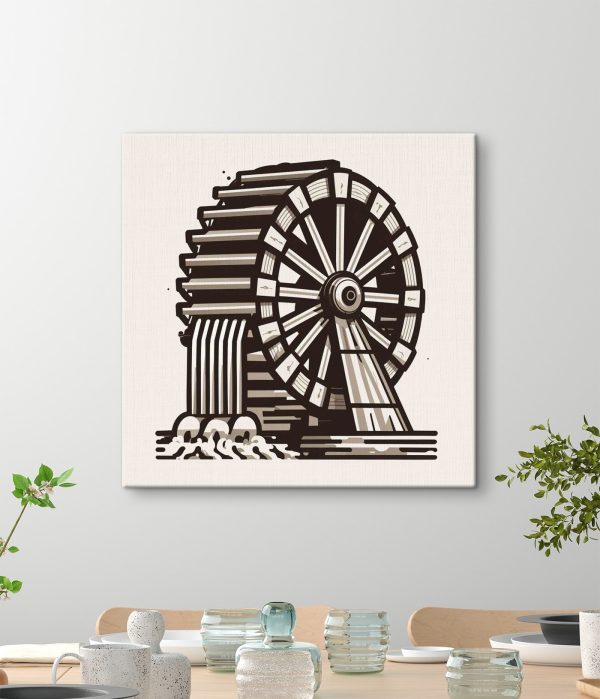 Water wheel with water running out of it