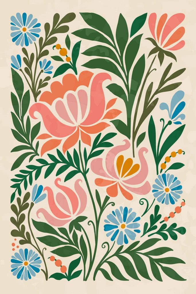Colorful floral design on a white background Colorful floral design on a white background