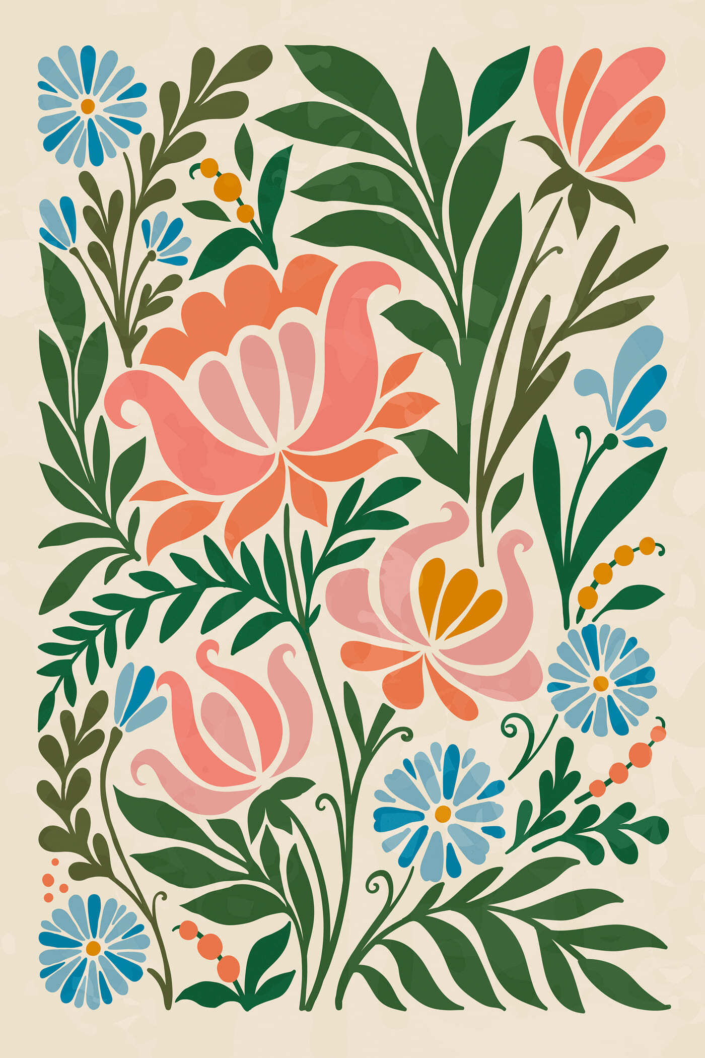 Colorful floral design on a white background Colorful floral design on a white background