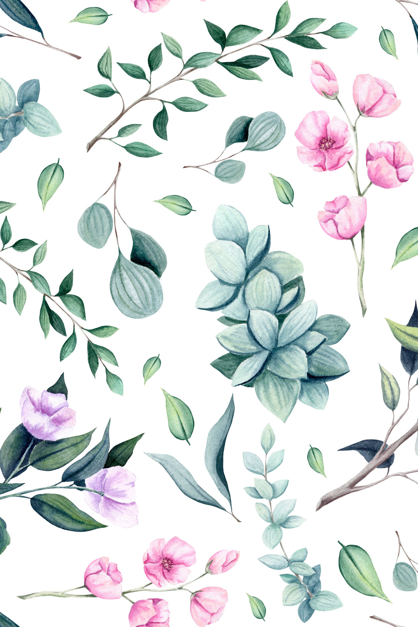Pattern of flowers and leaves Pattern of flowers and leaves