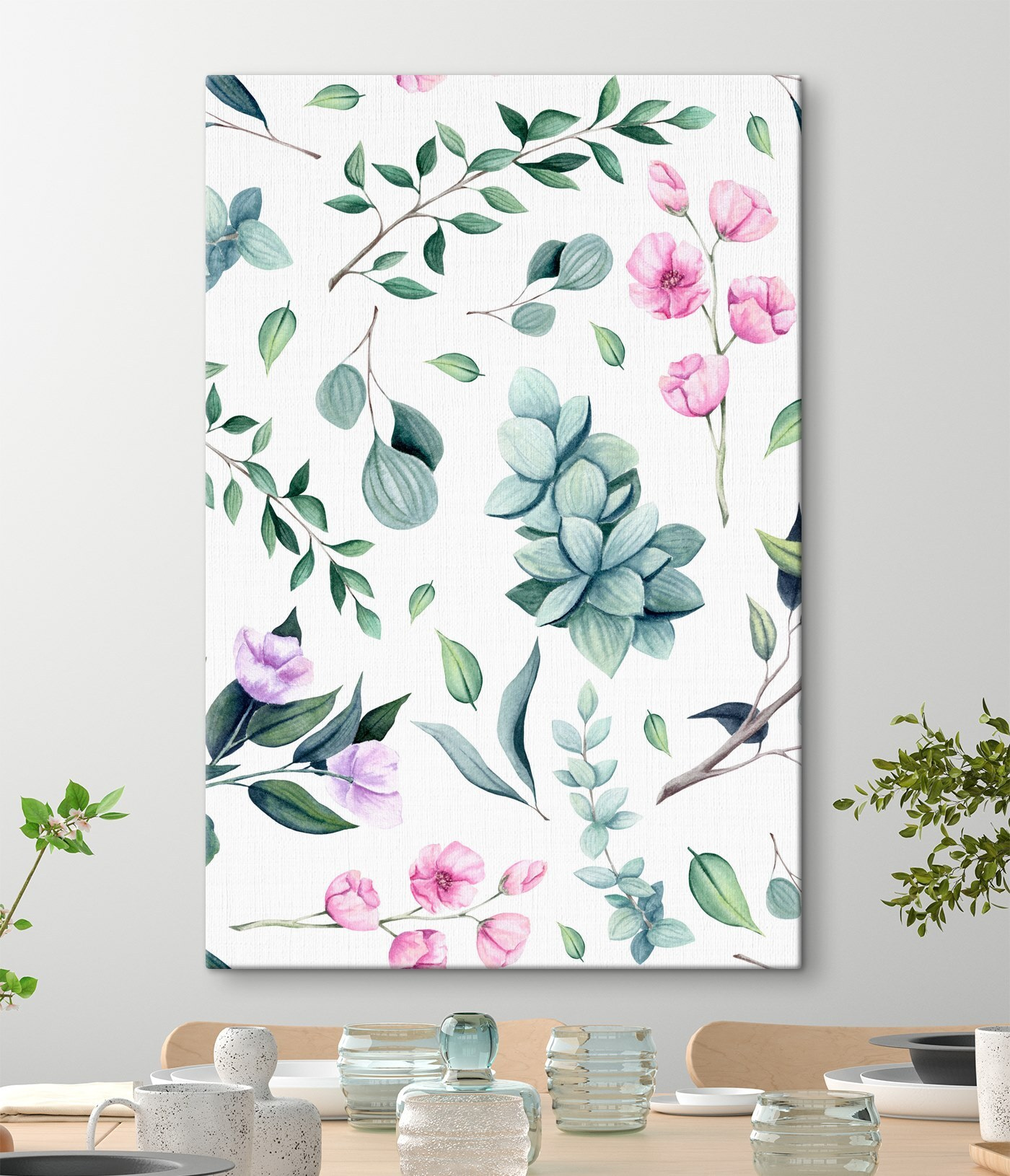 Pattern of flowers and leaves Pattern of flowers and leaves