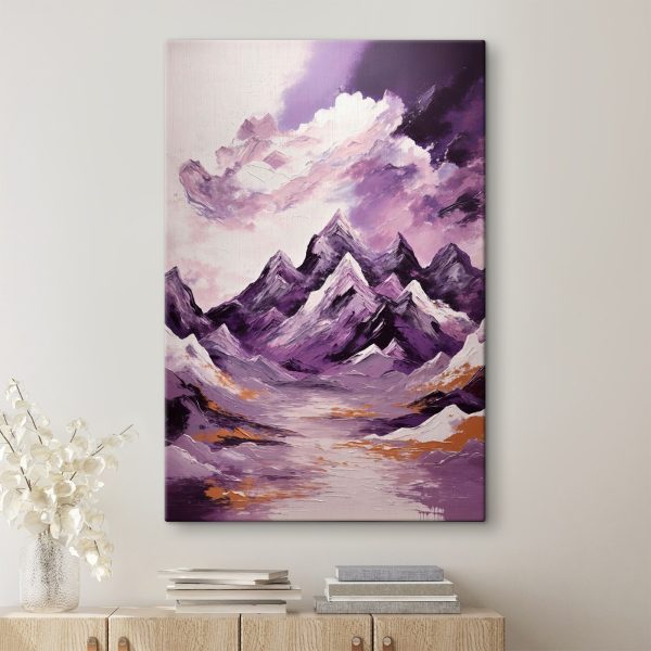 Cuadros Montañas púrpuras con nubes y un cielo púrpura (SKU: s36124) Cuadros Cuadros Montañas púrpuras con nubes y un cielo púrpura (SKU: s36124)