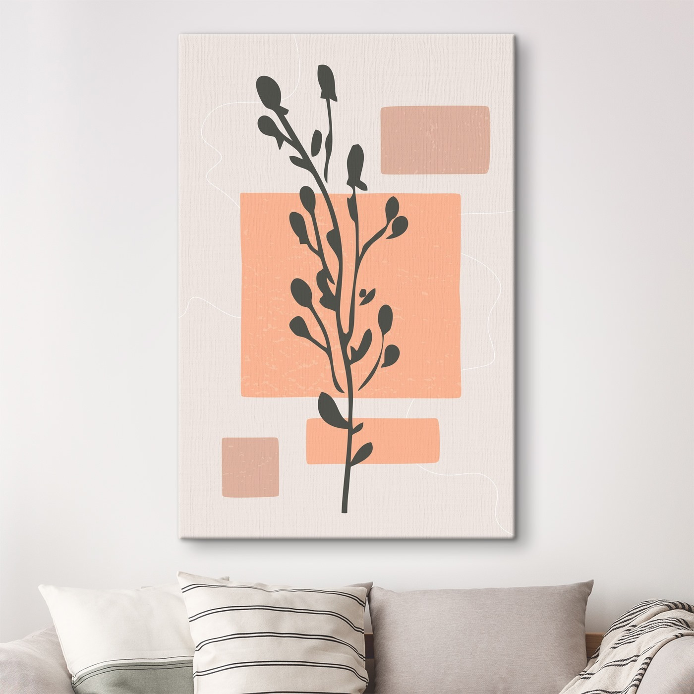 Plant with leaves and squares
