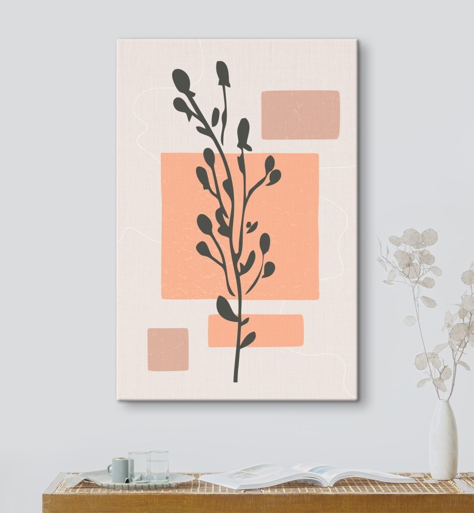 Plant with leaves and squares