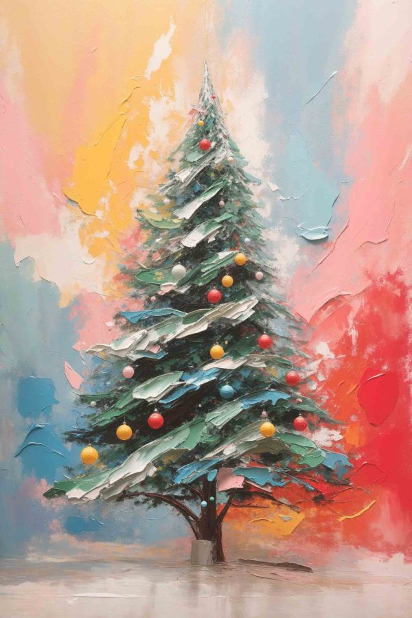 Painting of a christmas tree