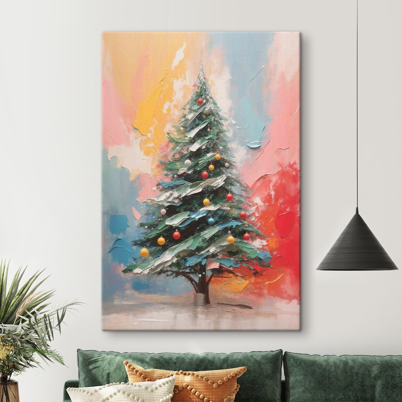 Painting of a christmas tree