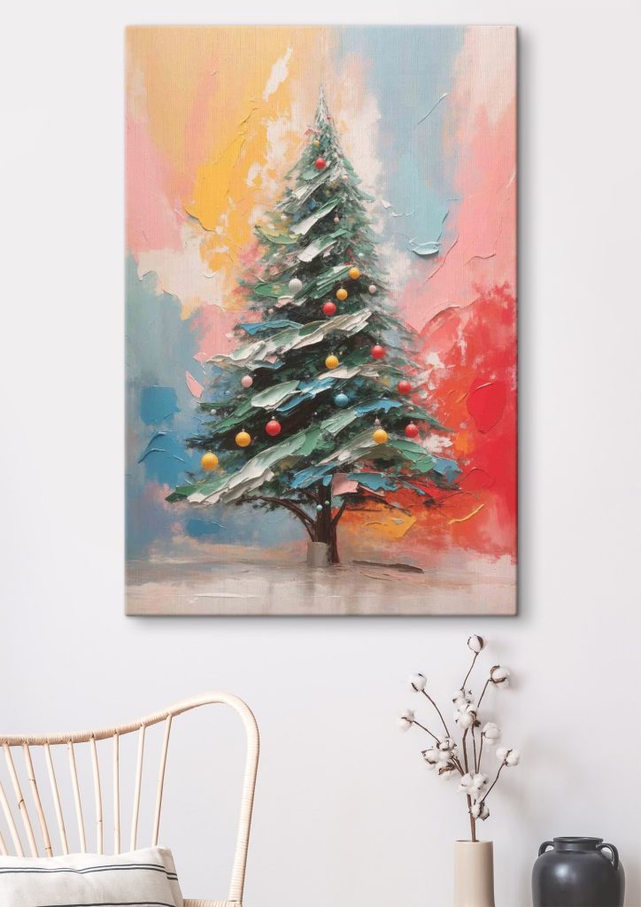 Painting of a christmas tree