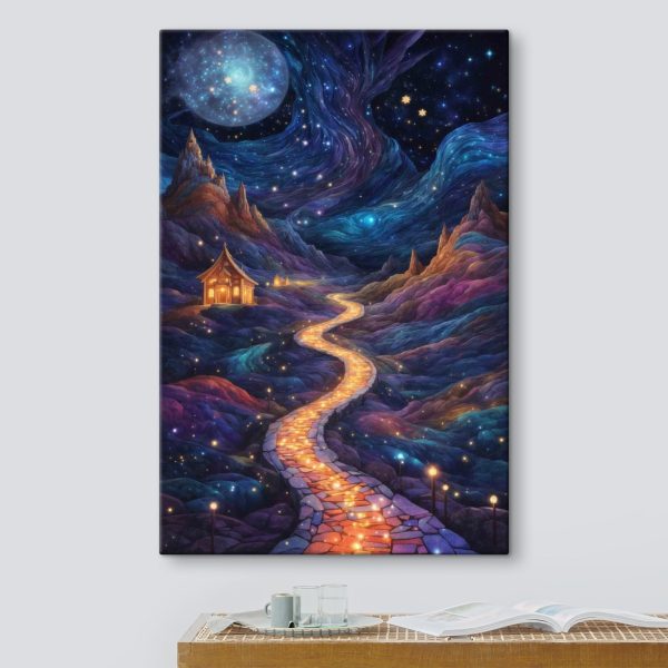 Painting of a path in the mountains