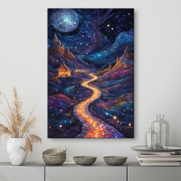 Painting of a path in the mountains