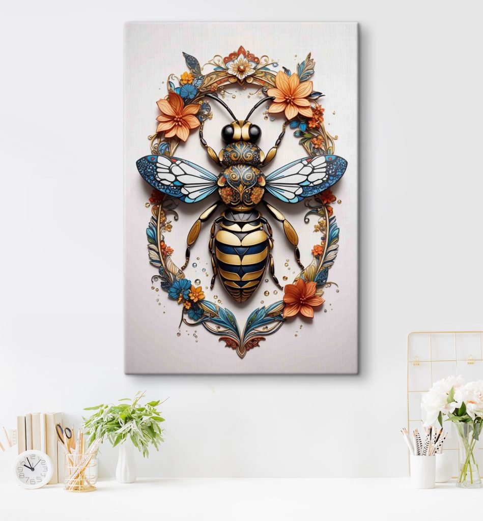 Bee with flowers around it Bee with flowers around it
