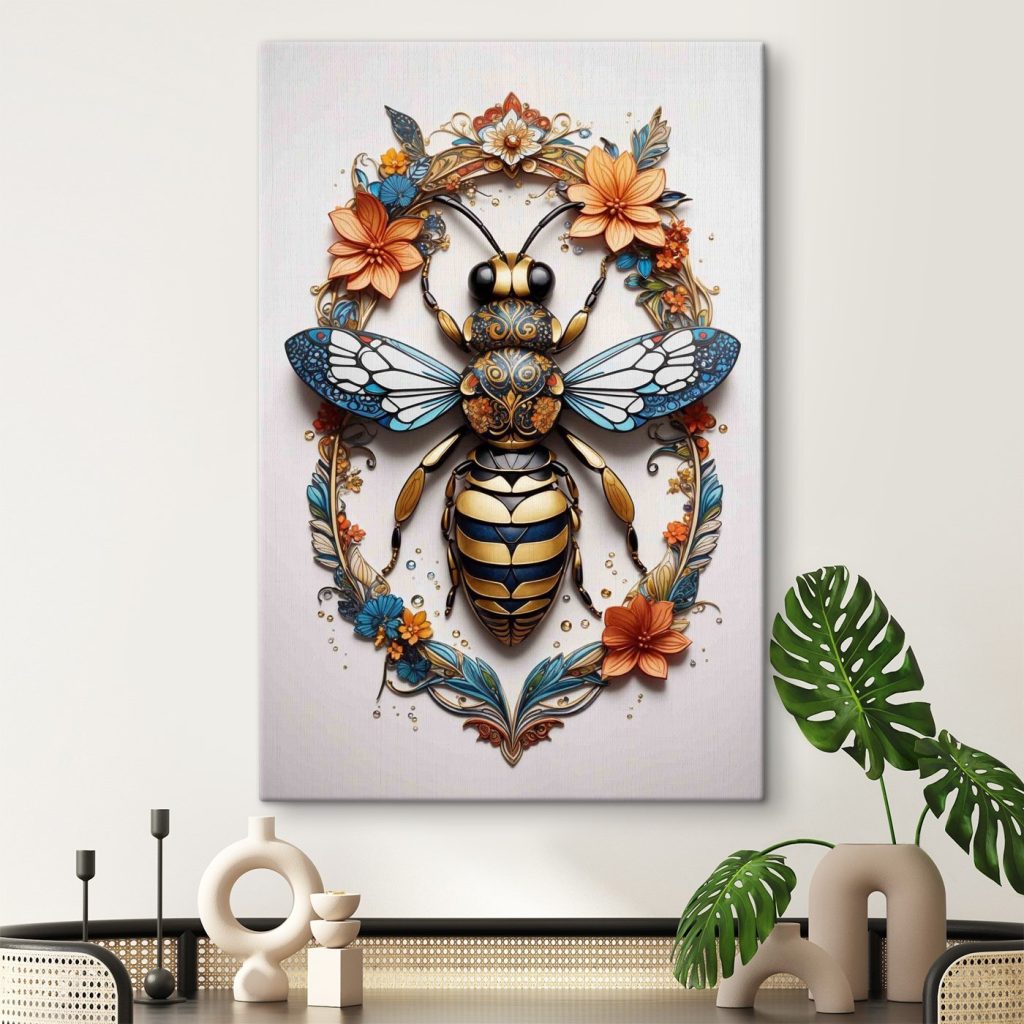 Bee with flowers around it Bee with flowers around it