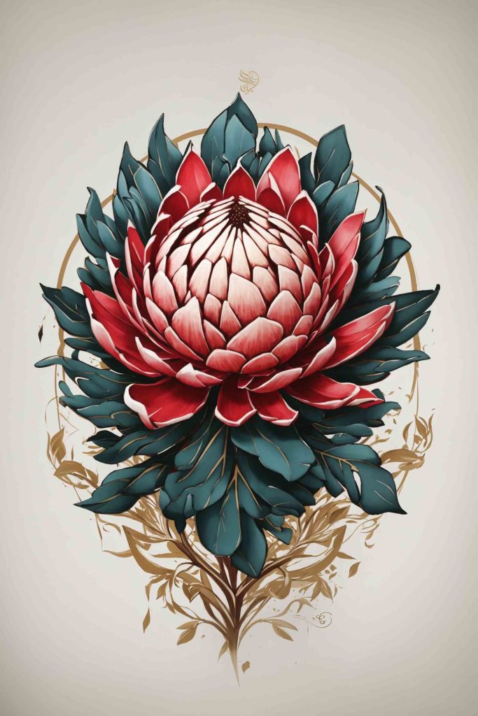 Blossoming Elegance in Crimson and Emerald