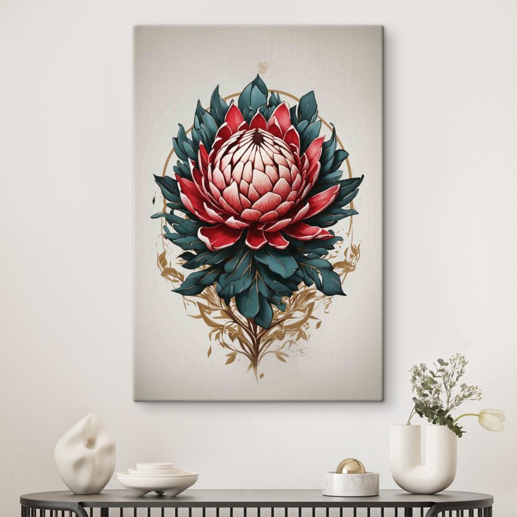 Blossoming Elegance in Crimson and Emerald