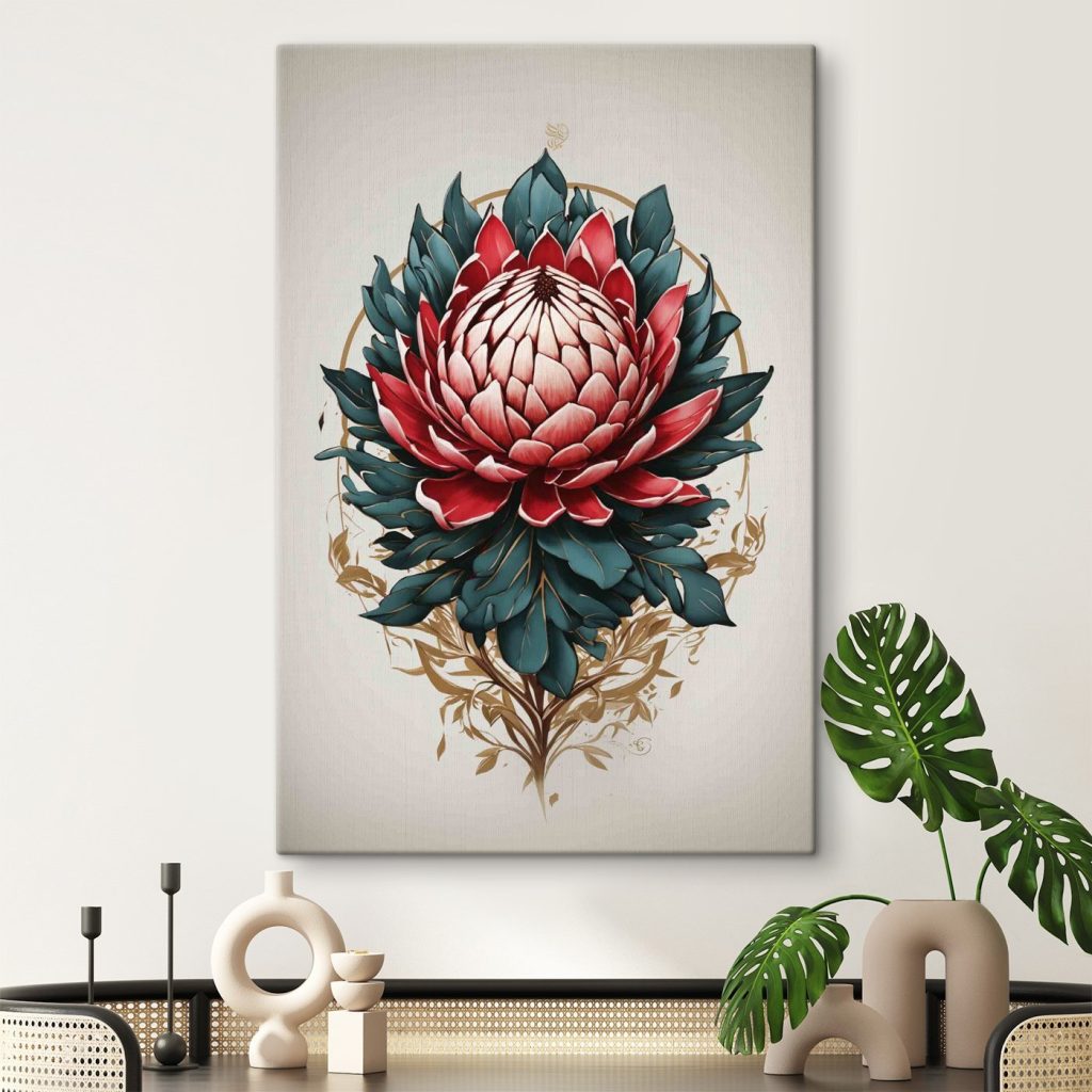 Blossoming Elegance in Crimson and Emerald