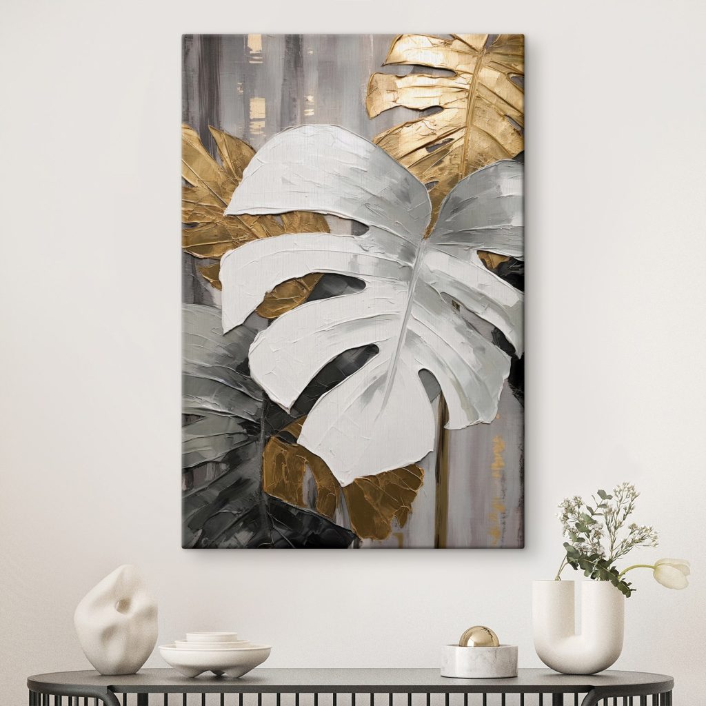 Leaf Contrast in Textured Elegance