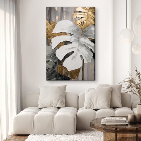 Leaf Contrast in Textured Elegance