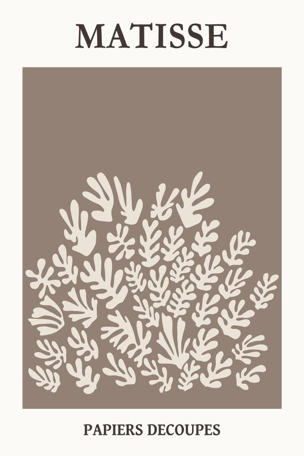 White and brown background with leaves