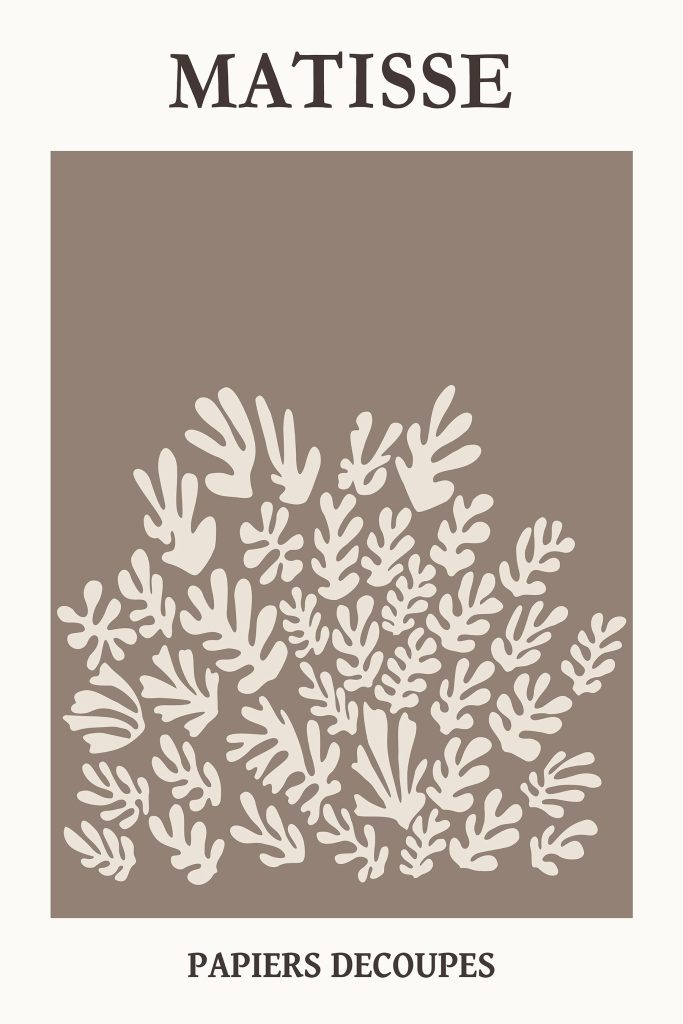 White and brown background with leaves