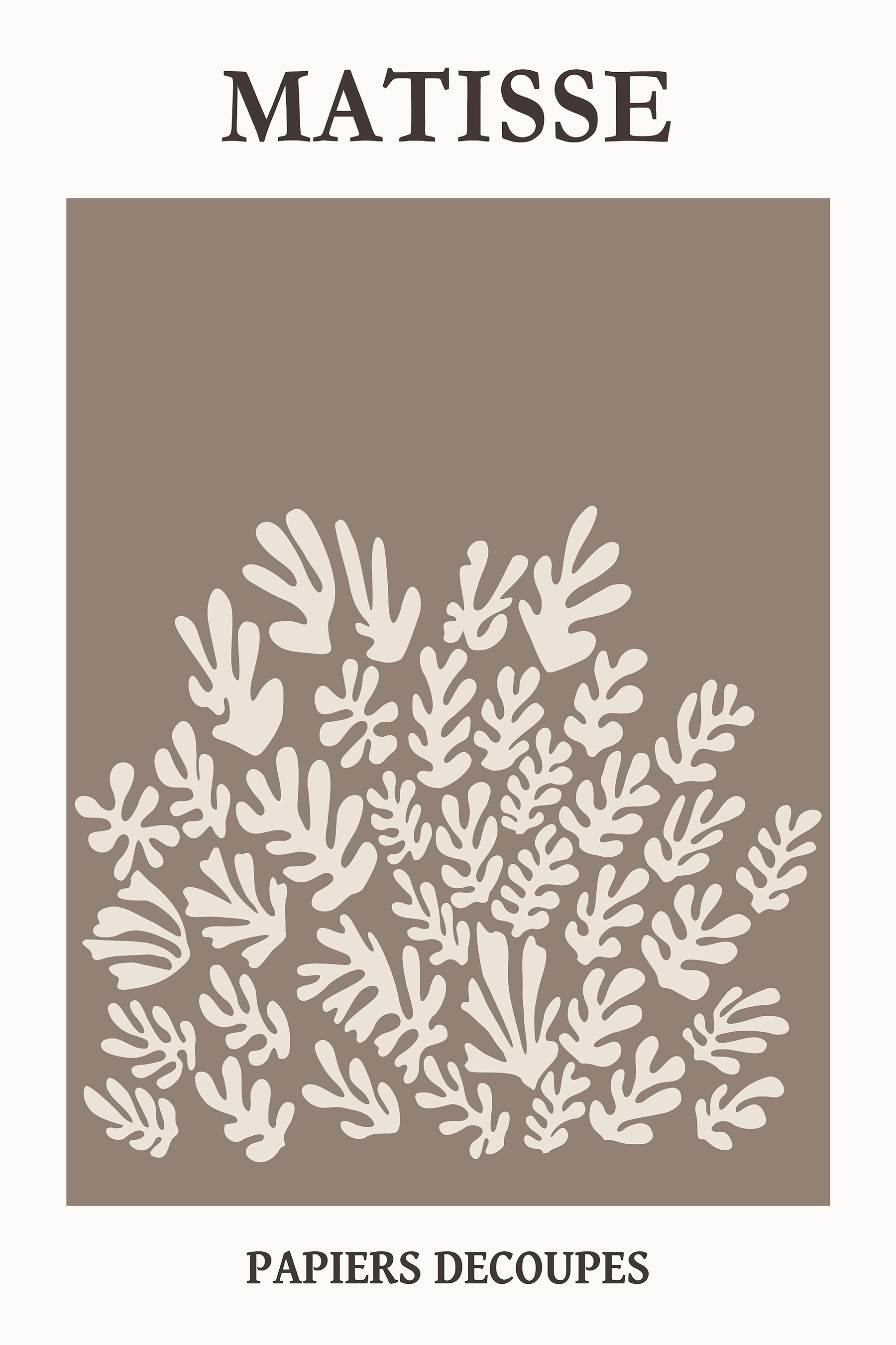 White and brown background with leaves