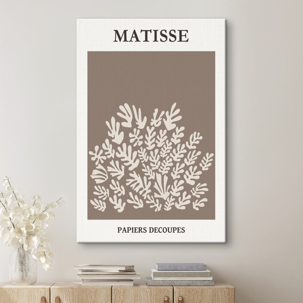 White and brown background with leaves