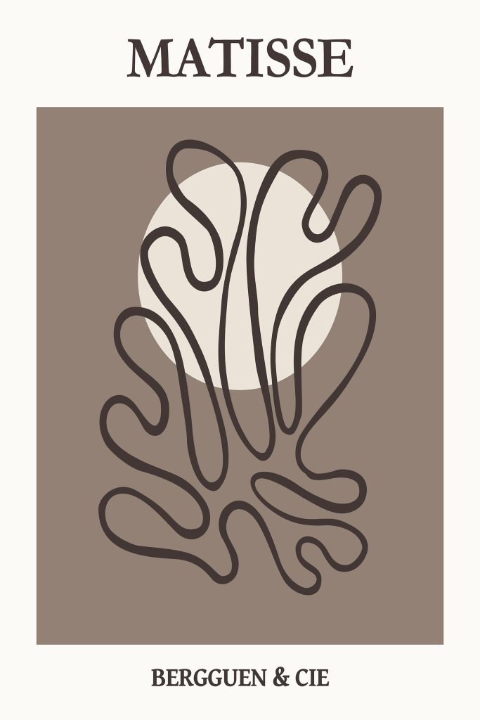 Brown and white drawing of a plant Brown and white drawing of a plant