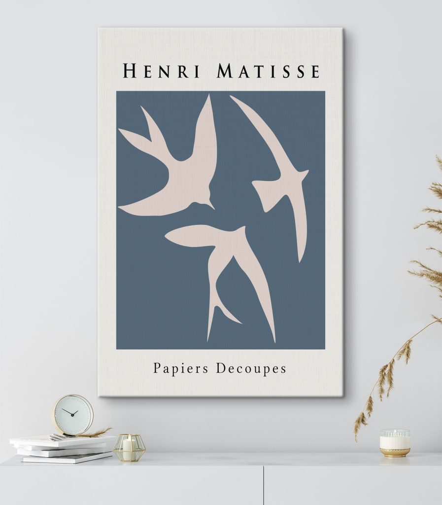 Group of birds on a blue background