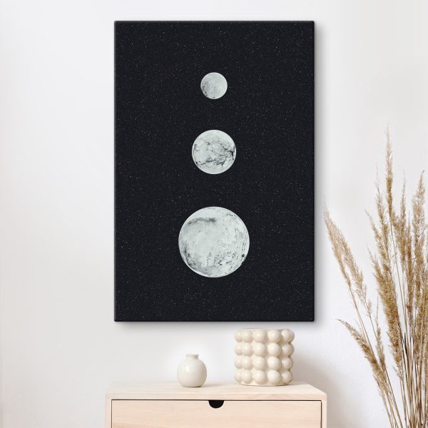 Group of white planets in a row Group of white planets in a row
