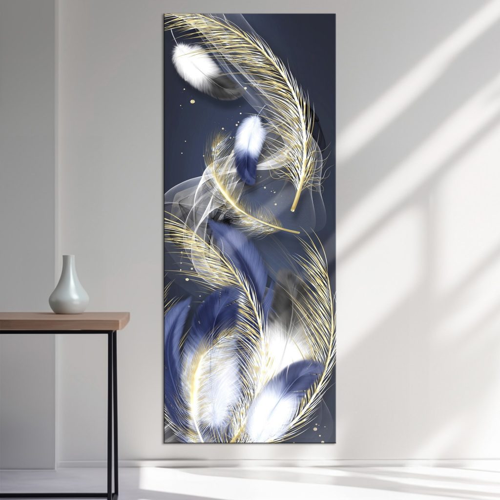 Ethereal feathers in midnight hues Ethereal feathers in midnight hues